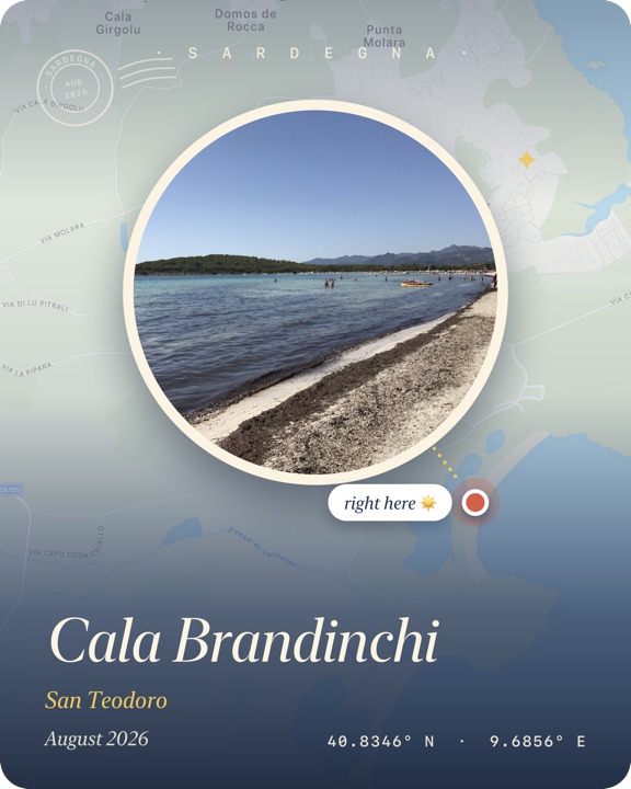 Cala Brandinchi ring template card