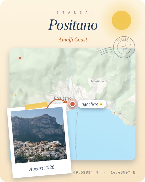 Positano classic map postcard